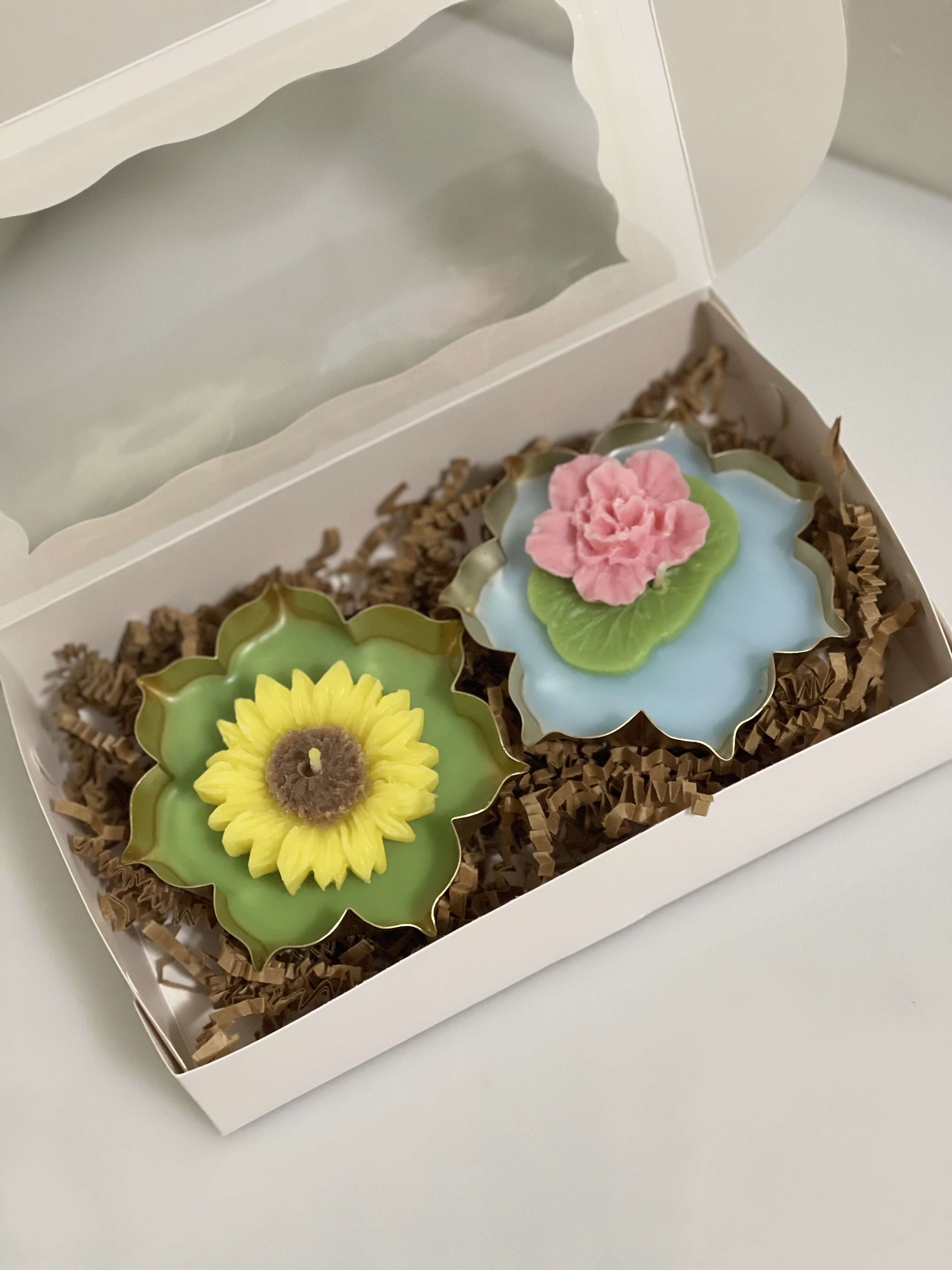 Floral Urli Candle Set – Sunflower & Lotus Designs